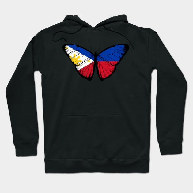 Vintage Philippines Butterfly Moth | Pray For Philippines and Stand with Philippines Hoodie by Mochabonk